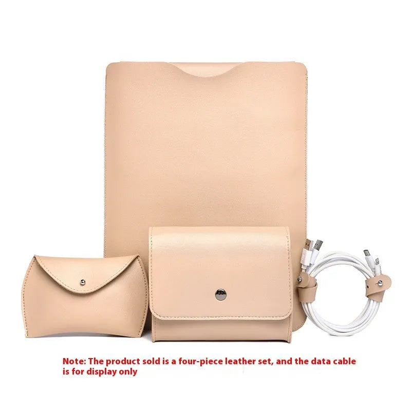 Set of four coloured imitation leather laptop covers with lock-edge design for MacBook Pro.