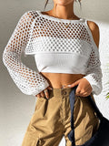 Imitation cotton mesh shirt with hollowed navel design in army green colour.