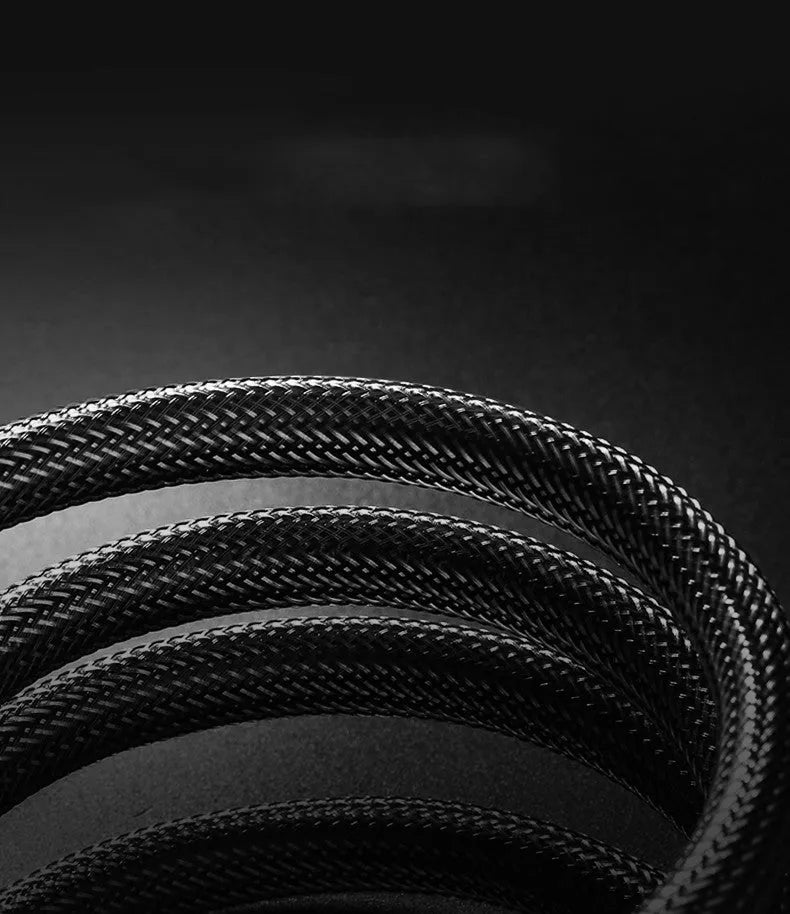 5 metre black HDMI cable with gold-plated connectors on a white background