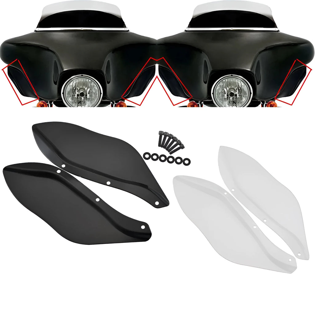 Pair of transparent black ABS plastic side head covers for Harley Touring motorcycle