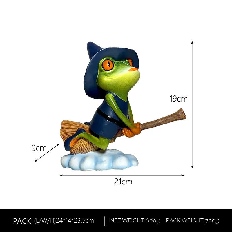 Magic Yoga Frog plastic and resin ornament in RDW123 colour on a shelf.