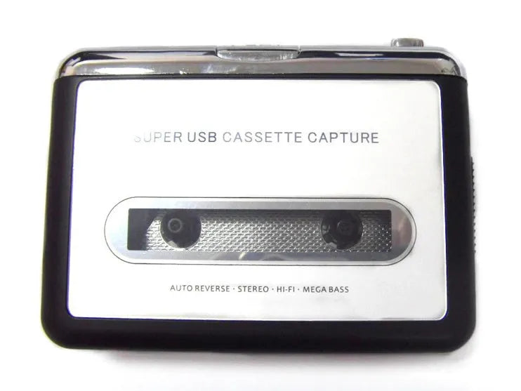Cassette to MP3 converter unit with USB cable for digitising tape music to computer