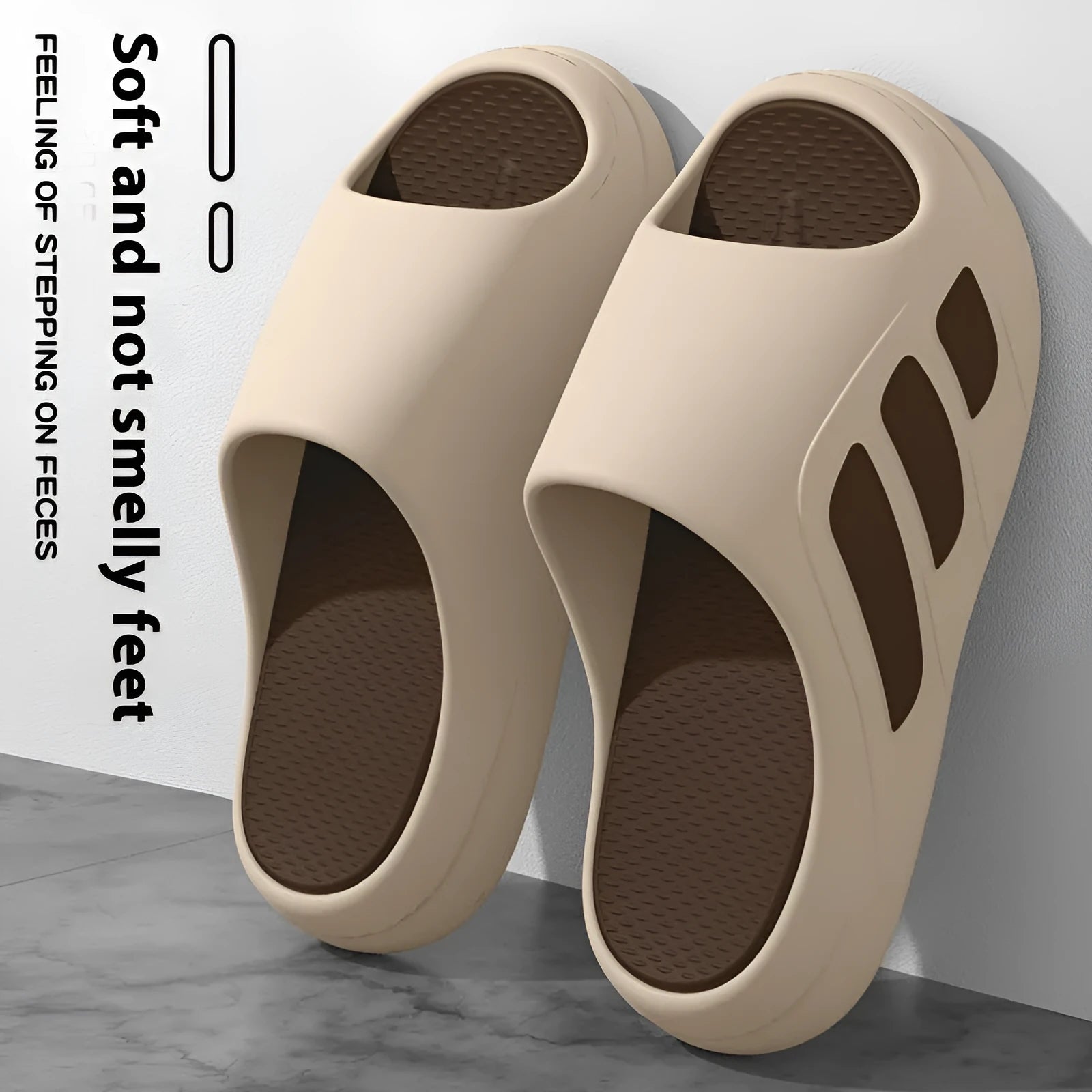 Unisex EVA foam platform flip-flop slippers for indoor home use.