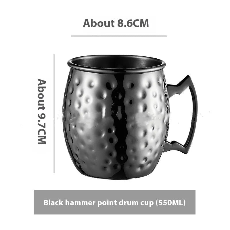 Stainless steel Moscow mule cup with copper plating in choice of colours and capacities