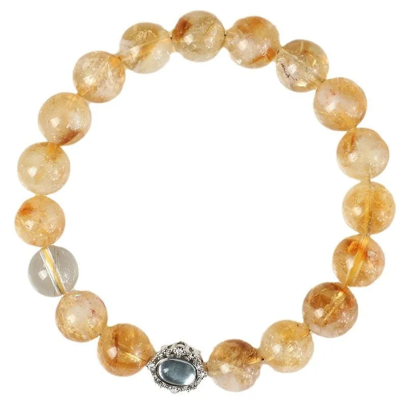 Crystal citrine bracelet with 10mm geometric shapes in unisex jewellery style