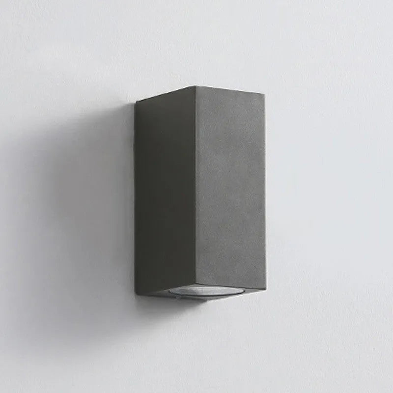 Black aluminium wall lamp with glass shade and integrated LED lighting