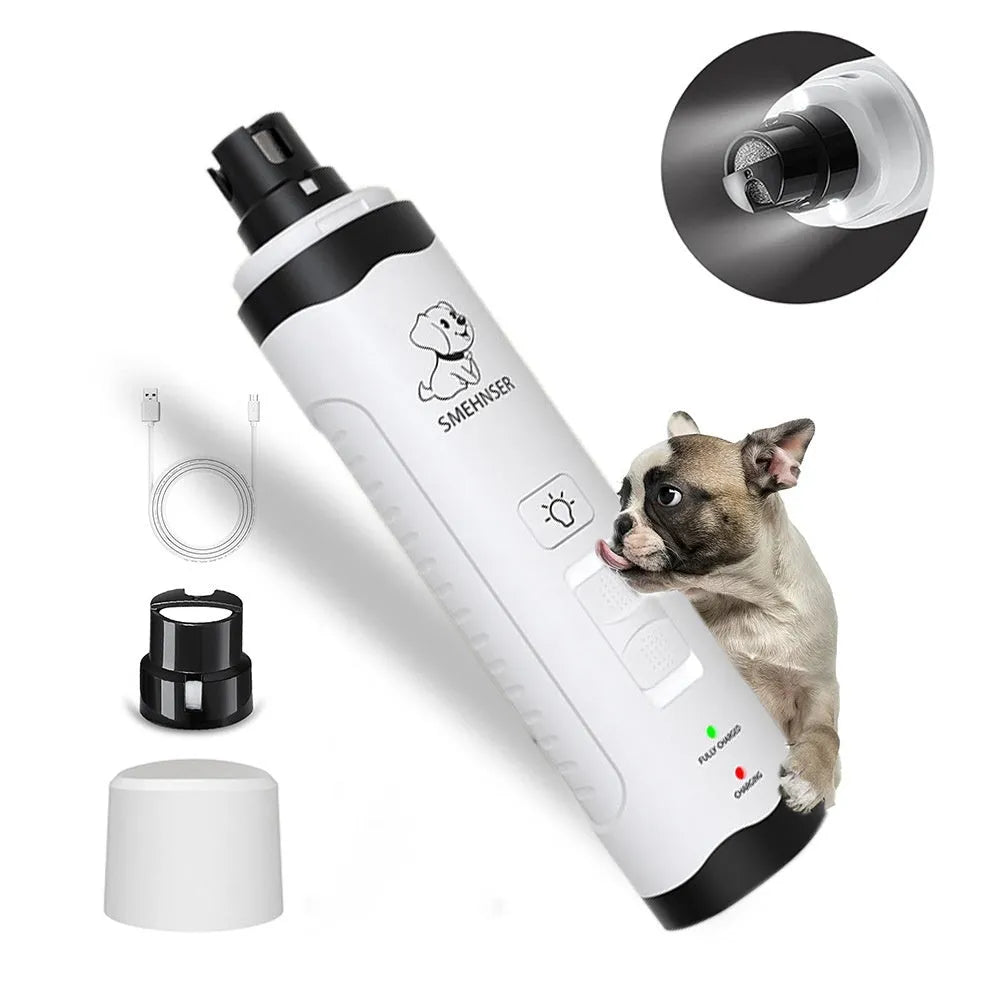 Electric dog nail trimmer with LED display and 3-speed settings