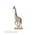 Wood-coloured synthetic resin giraffe ornament for home decoration.