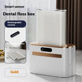 Intelligent induction dental floss box with automatic electric pop-up mechanism in dark grey, light grey and gold colour options