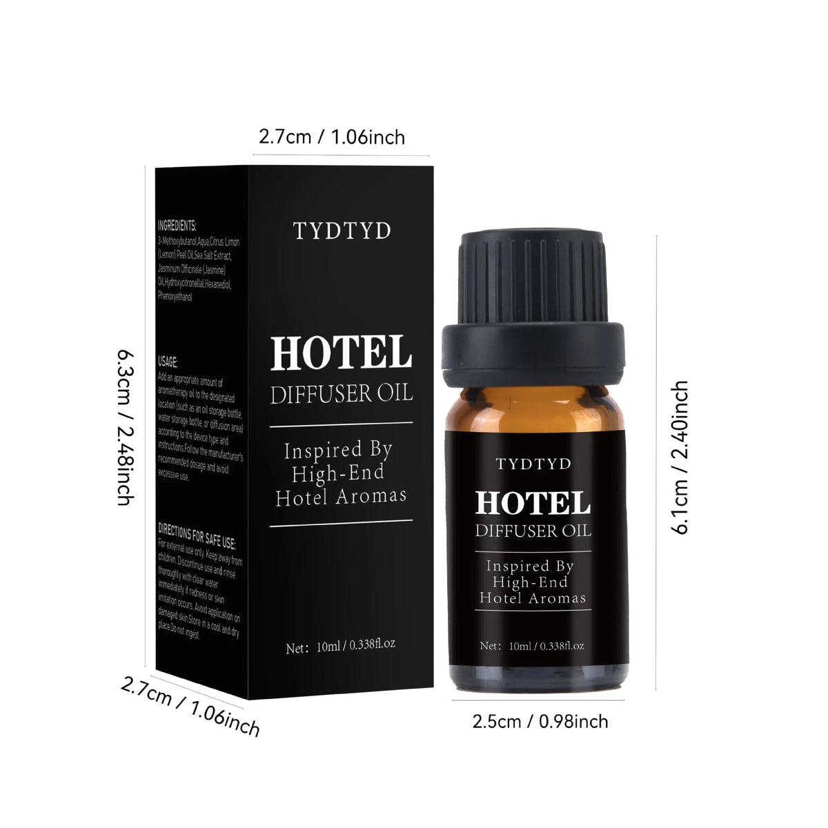 10ml glass bottle of natural plant fragrance essential oil with dropper