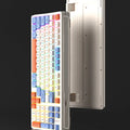 Luminous desktop keyboard in black and green colour with mechanical-feel keys