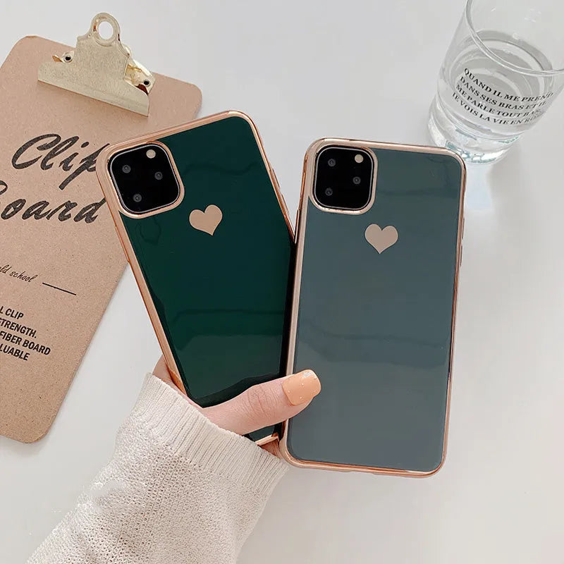 Solid blue TPU back cover case on an iPhone showing simple design and colour.