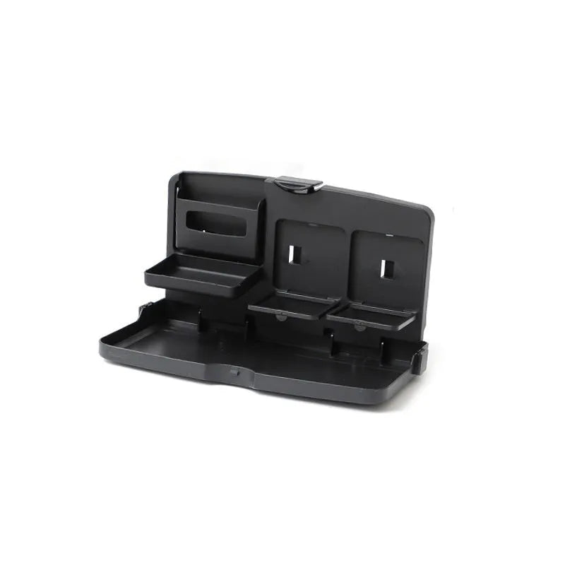 Black portable car steering wheel laptop stand and dining tray with foldable cup holder on a 42x28 cm surface