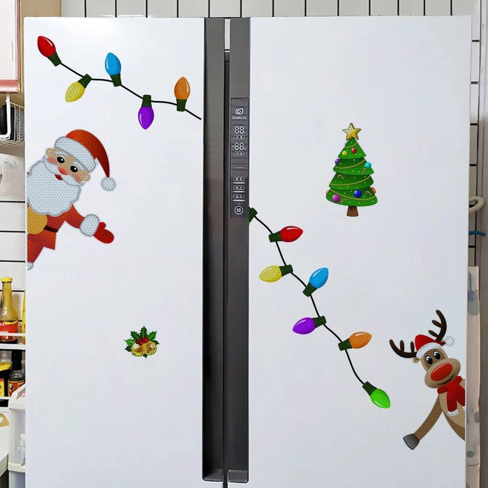 Christmas elk reflective magnetic car decoration sticker with cartoon design in RFM025 colour