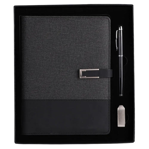 Genuine leather A5 business notebook with wood-free paper pages in multiple colour options including brown, black, green, blue, and red