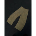 Men's khaki cotton straight-leg trousers in American retro style displayed flat