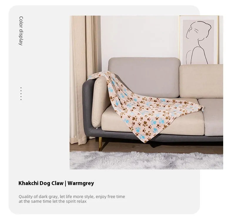 Blue Dog cartoon pattern double-sided thickened pet blanket for dogs.