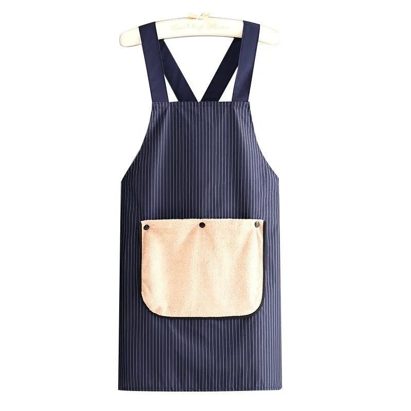 Polyester composite waterproof kitchen apron in free size with multiple colour options