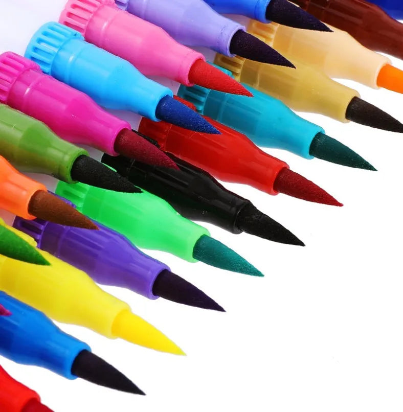 Set of refillable watercolour pens with brush tips in various colours for promotional gift use