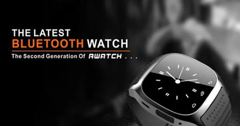 Black Bluetooth smart sports watch showing time and paired with a smartphone on a wrist.