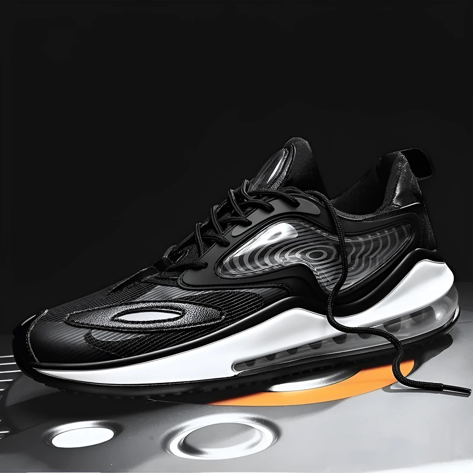 Space Black and Space White men's summer casual shoes with height-increasing design
