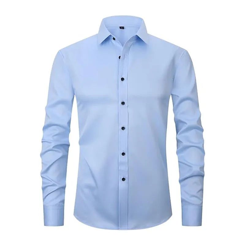 Men's long sleeve stretch work shirt in polyester, shown in a colour style from the available range.
