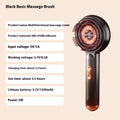 Black or red plastic light therapy massage hair comb with Type-C charging port