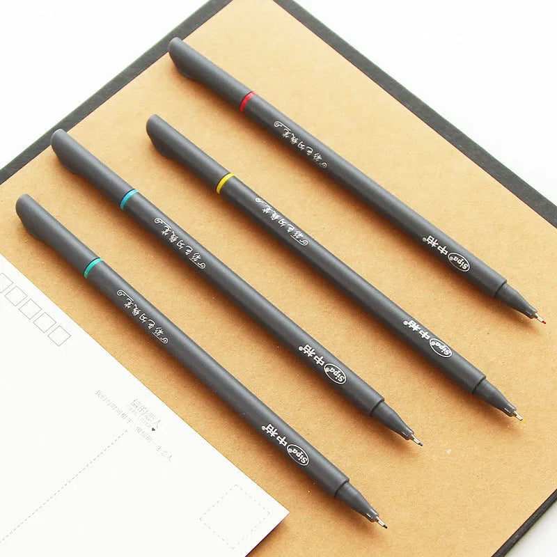 10 hook line drawing pens with 0.38mm metal tips for architectural and broadcast technical sketching