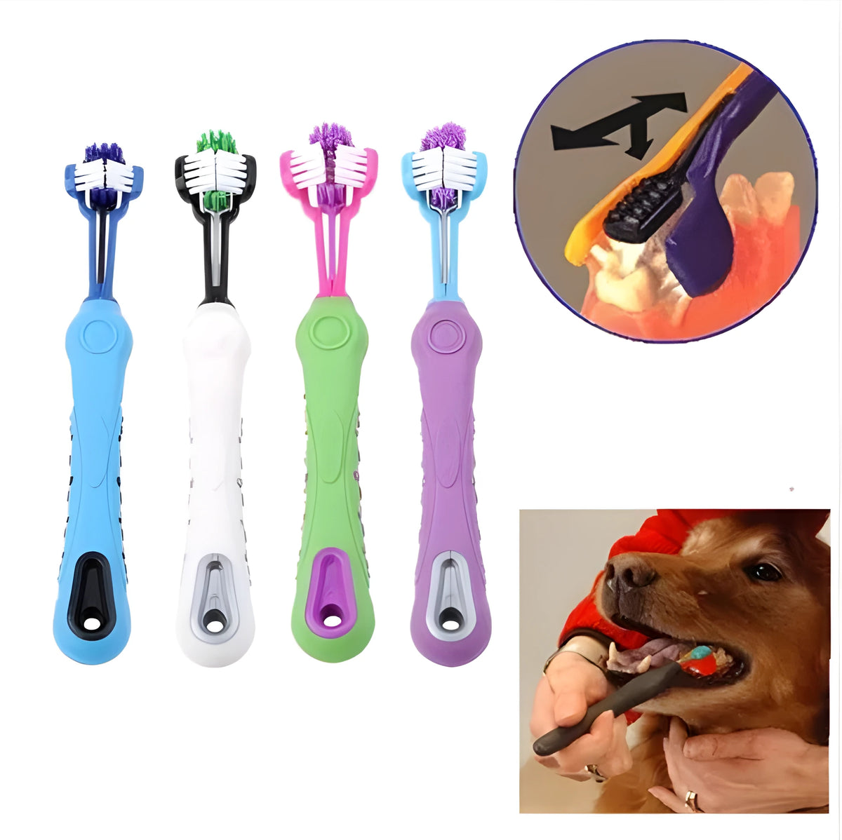 Plush pet toothbrush for dog and cat dental care, random colour, tartar and bad breath cleaning tool