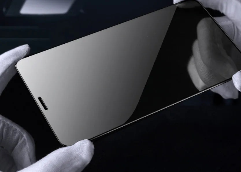 Samsung Galaxy full-screen tempered glass screen protector showing anti-fingerprint coating
