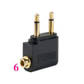 Black Bluetooth 5.4 audio adapter with a 3.5mm plug for wireless streaming to car stereos and headphones