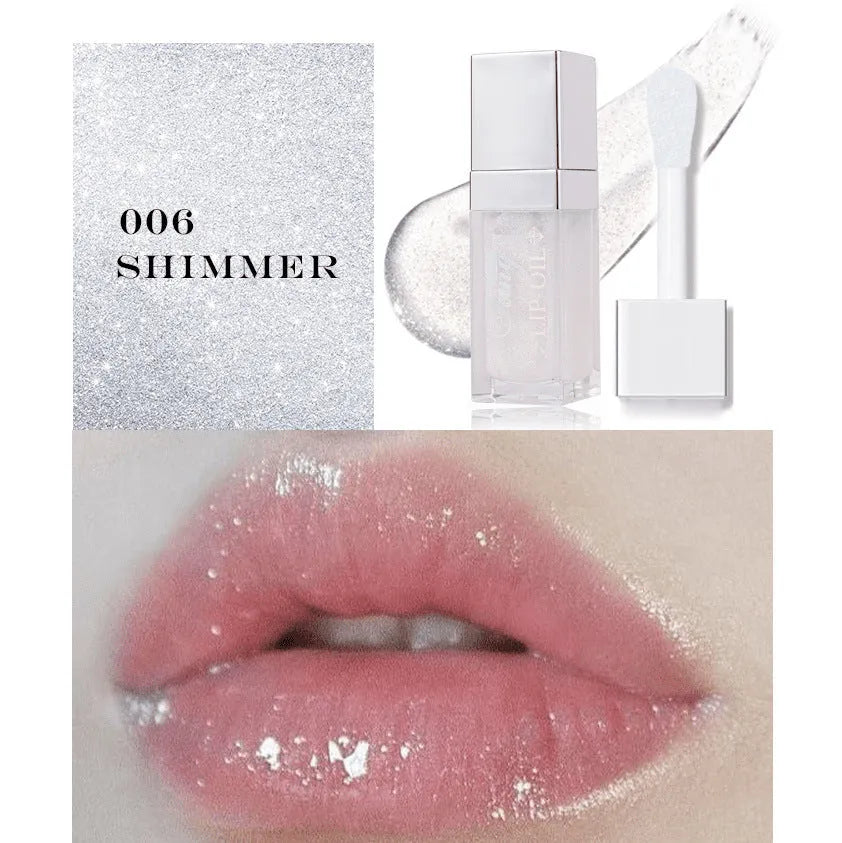 Mint lip gloss and lipstick set showing five bright colour options with lip essence oil