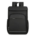 Outdoor thermal picnic backpack with curved shoulder straps in Oxford cloth construction.