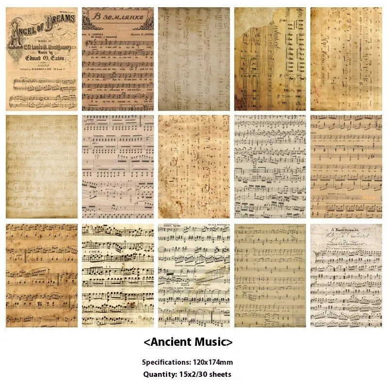 Retro classical paper letter notebook decoration in vintage colours for message boards and journals