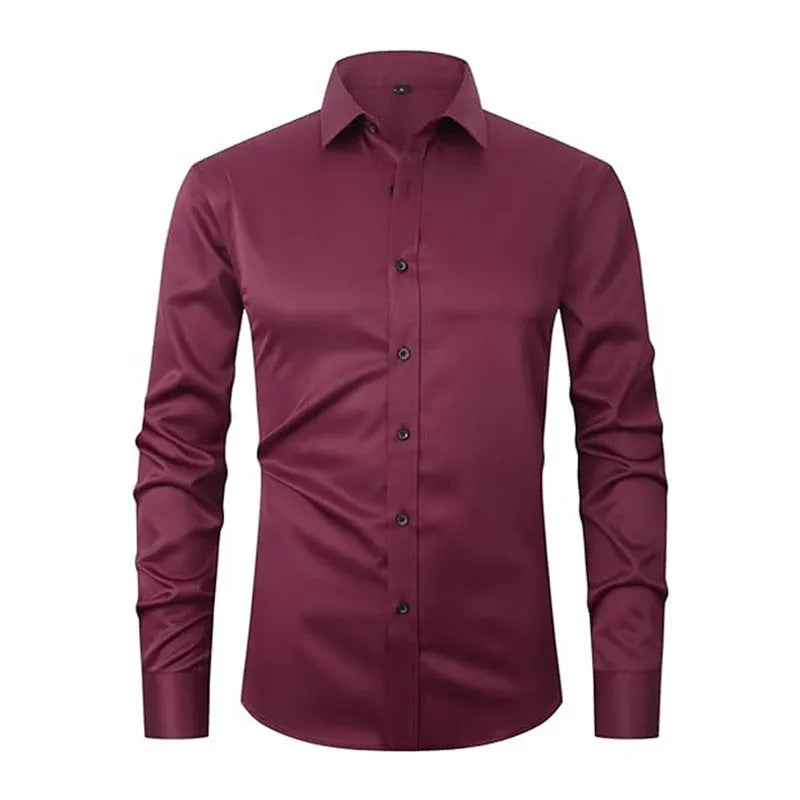 Men's long sleeve stretch work shirt in polyester, shown in a colour style from the available range.