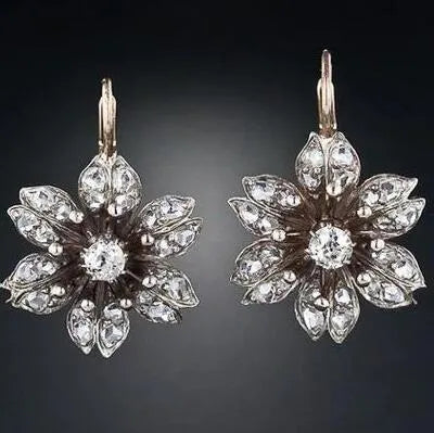 Silver electroplated alloy earrings with retro creative design for women's fashion jewellery