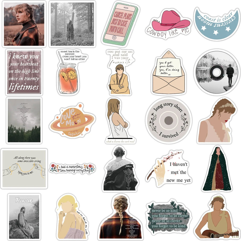 50 waterproof graffiti cartoon adhesive stickers for luggage and notebooks measuring 4-6cm