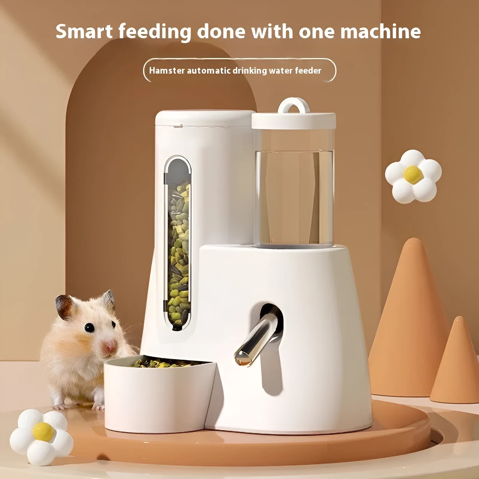 Hamster automatic drinking water feeder and food basin in blue colour option