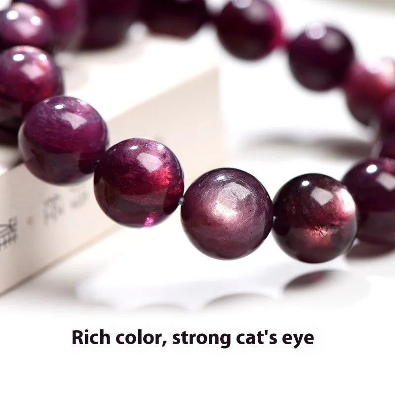Purple lepidolite crystal bracelet with round polished beads in multiple size options