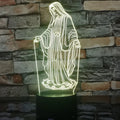 3D LED night light showing dual-ring pattern on acrylic plate with ABS base and control button.