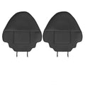 Black leather car rear seat anti-kick protection pad showing full coverage design.