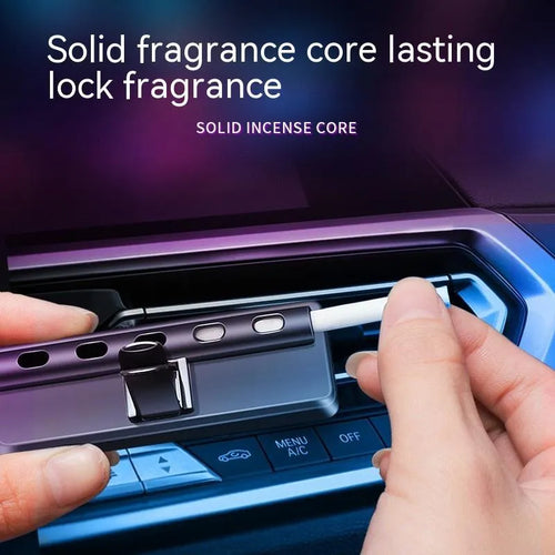 Black automobile air outlet aromatherapy ambience light with LED decoration and fragrance sticks