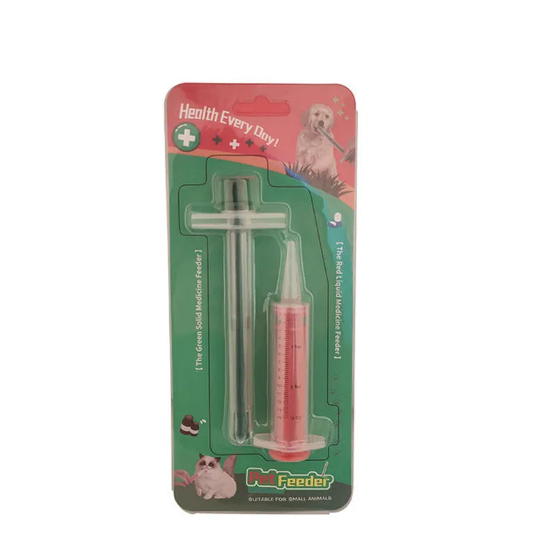 Cat and dog universal syringe medicine feeder in PP and PVC, wet and dry 2 pack for solid and liquid pet medicine