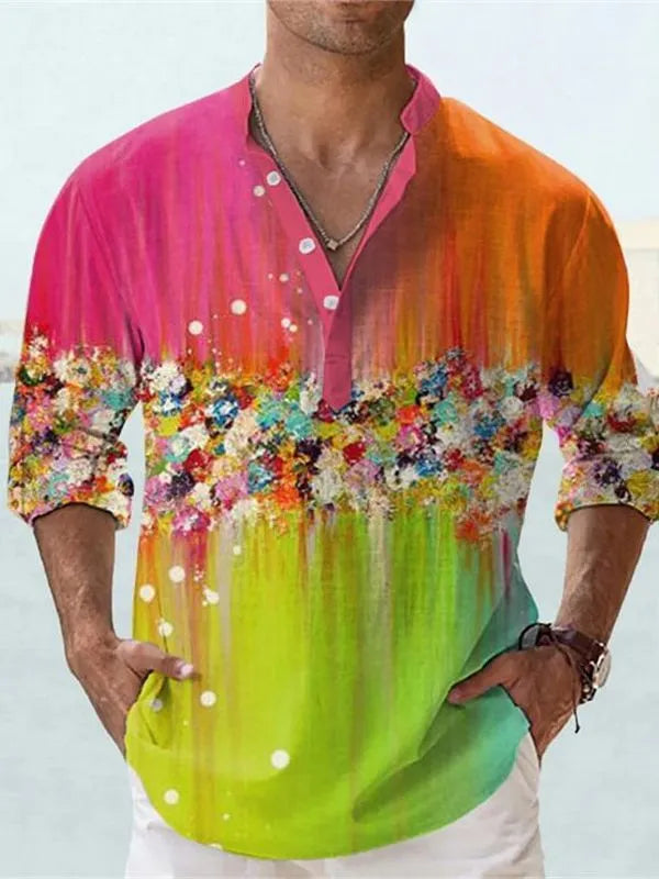 British style bamboo hemp summer shirt with striped pattern in multiple colour options