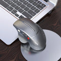 T32 Wireless Vertical Ergonomic Mouse in black or silver with aluminium side roller.