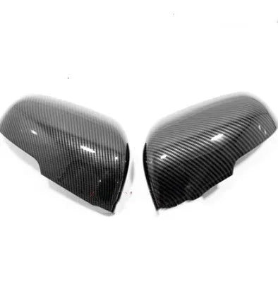 Plastic rearview mirror protection covers in silver and black finishes for vehicle scratch protection