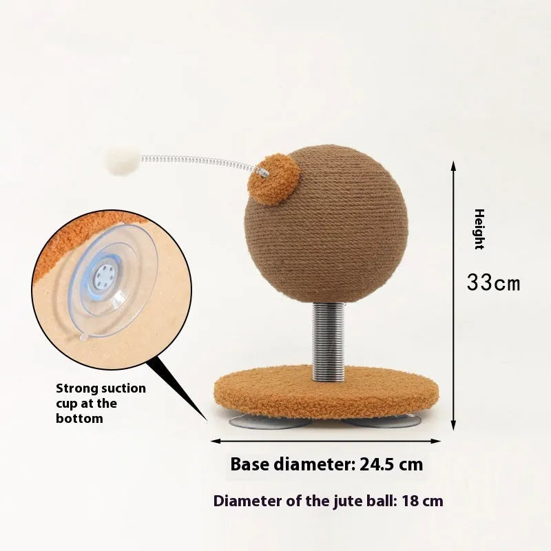 Large and small hemp rope cat scratching boards with cat grasping ball and tumbler patterns