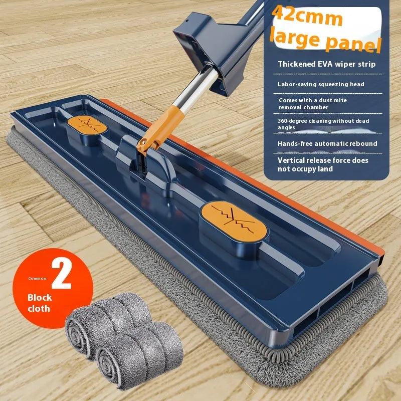 New style large flat mop with 360 rotating head and 137cm stainless steel handle for cleaning tile and wood floors