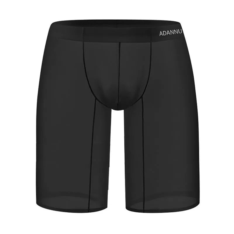 Men's solid colour mesh home shorts in black, showcasing seamless knitted construction and a casual fit.