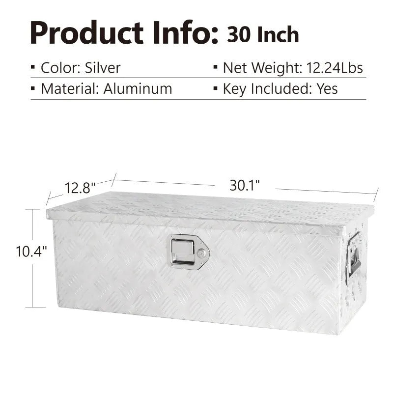 26-inch black aluminium alloy toolbox with T-casting construction